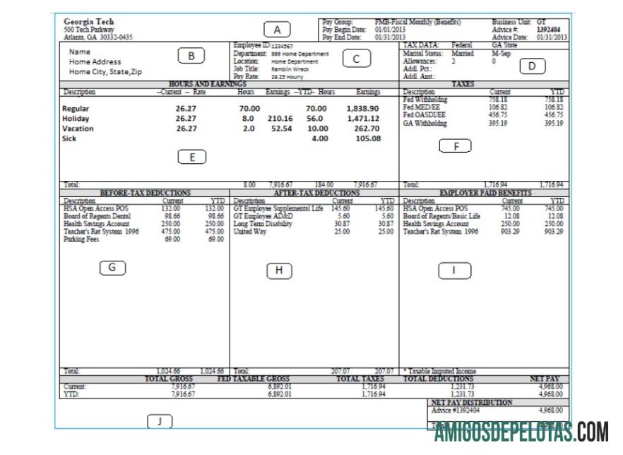Para download Modelo Word e PDF de recibo de pagamento GEORGIA TECH